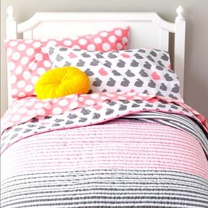 Land of nod - Grey and Pink Bunny Bedding